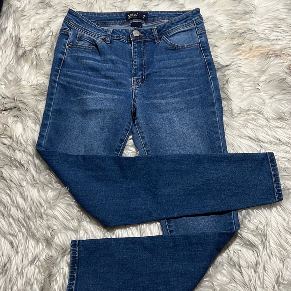 X-Roxx Women Size 7 Blue Denim Jeans Skinny Stretch
